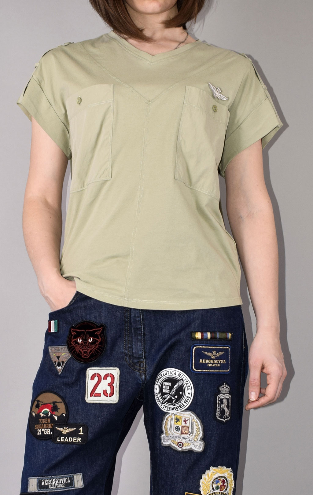 Женская футболка AERONAUTICA MILITARE SS 21/PT menta (TS 1883) 