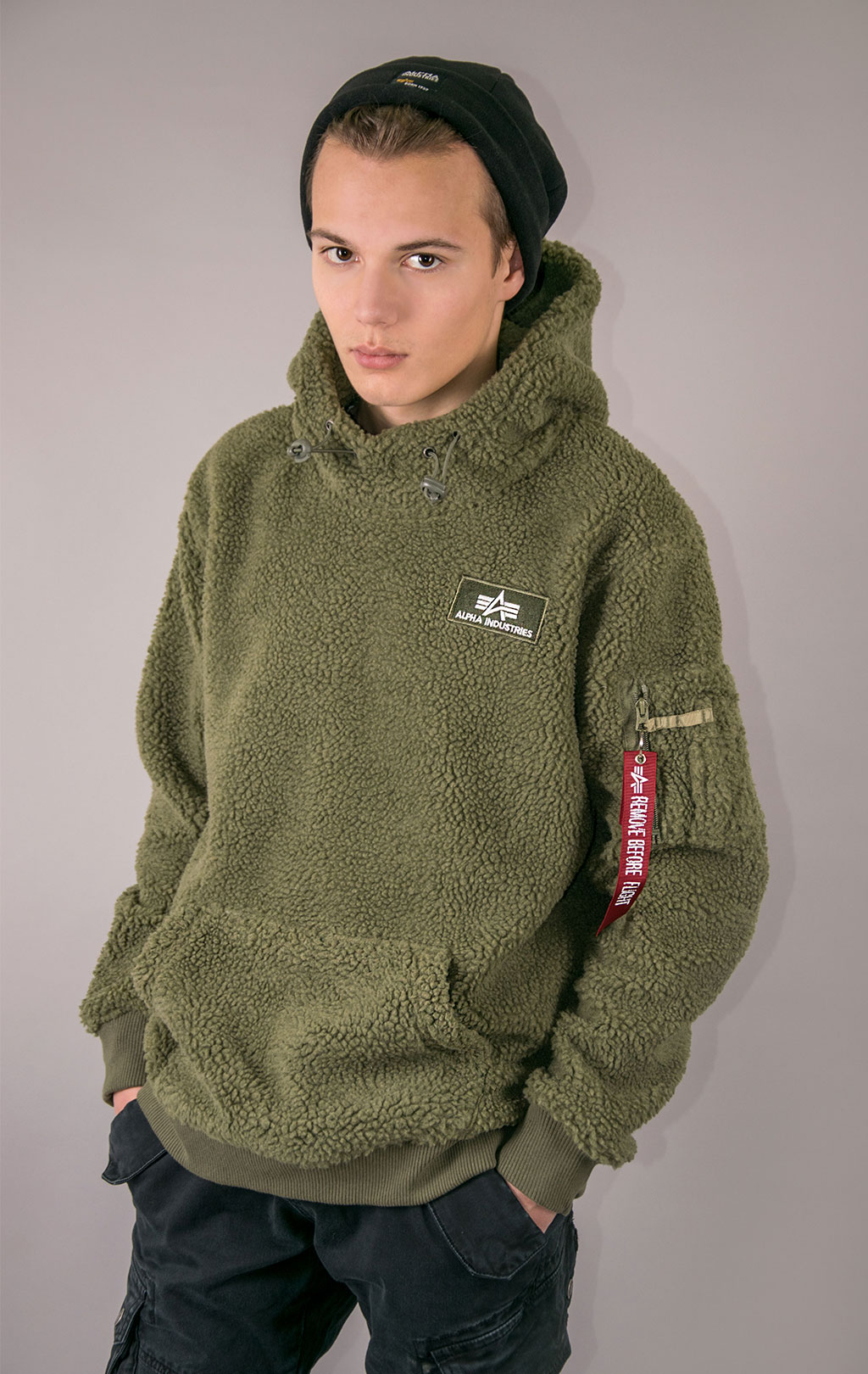 Толстовка ALPHA INDUSTRIES TEDDY HOODY sage green 