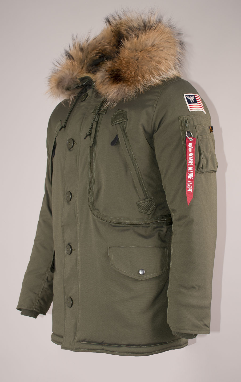 Аляска ALPHA INDUSTRIES POLAR big size натур. мех dark green 