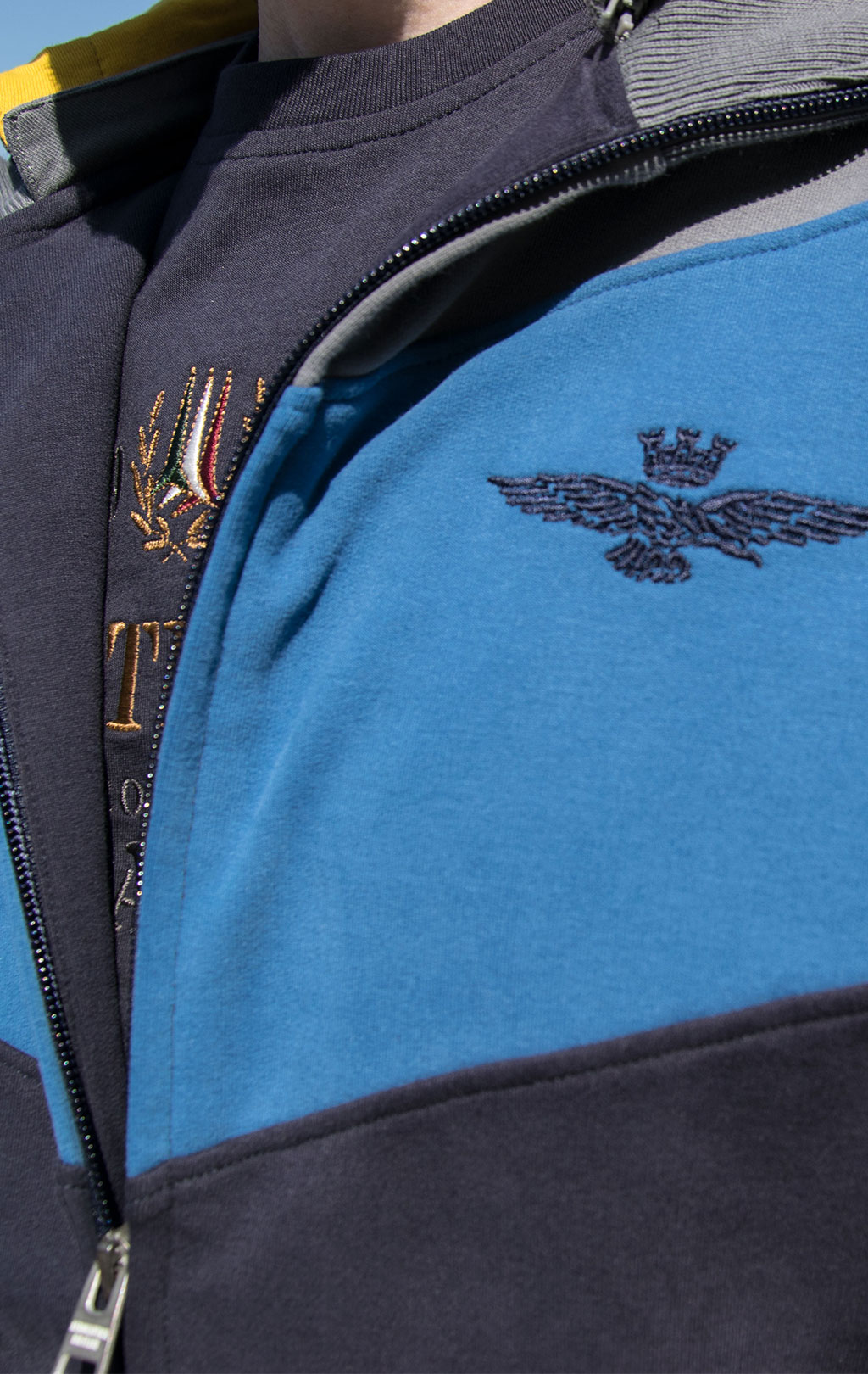 Толстовка с капюшоном AERONAUTICA MILITARE FW 19/20 grigio/cielo/blue (FE 1403) 
