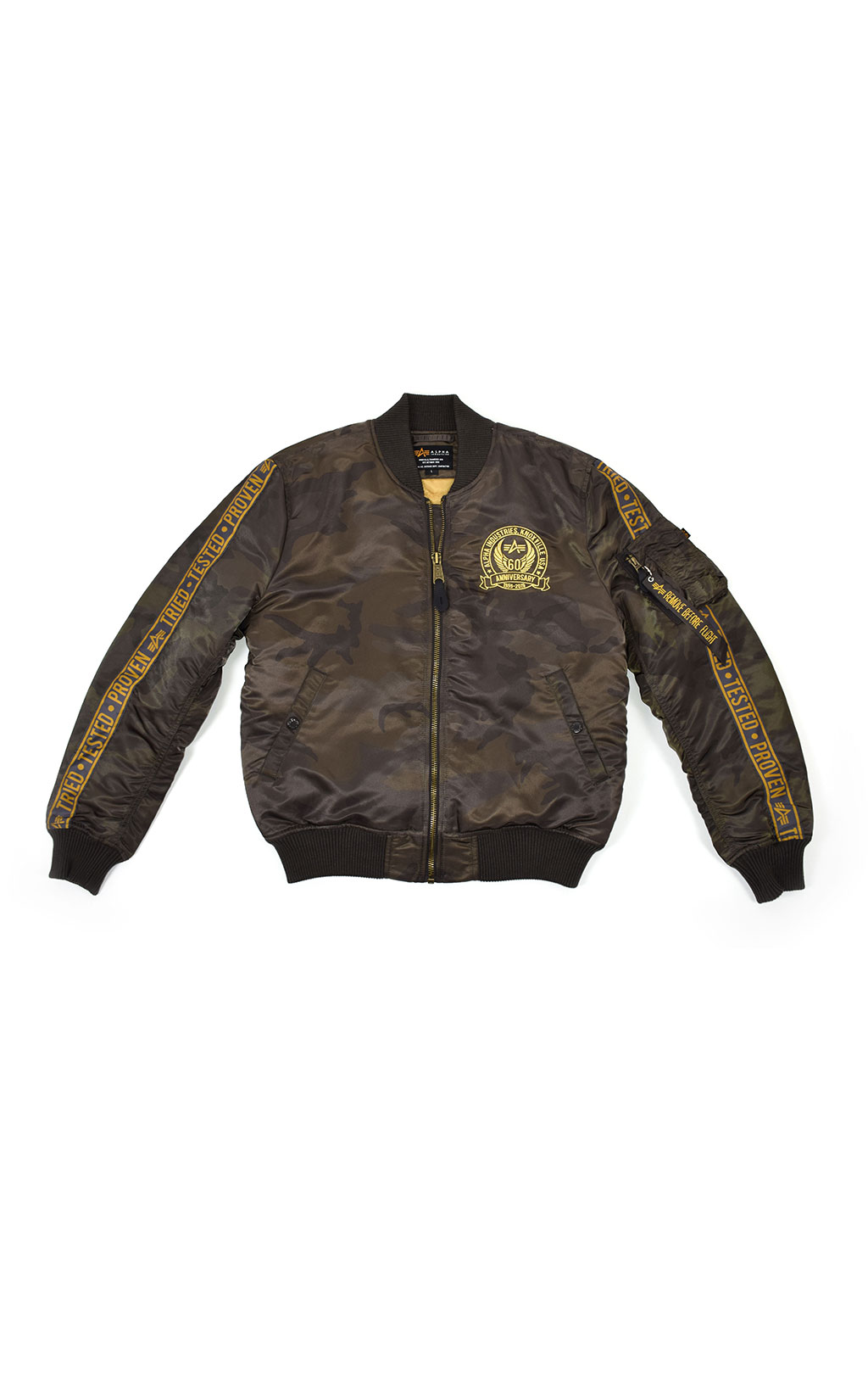 Бомбер ALPHA INDUSTRIES 60TH ANNIVERSARY MA-1 dark olive camo 