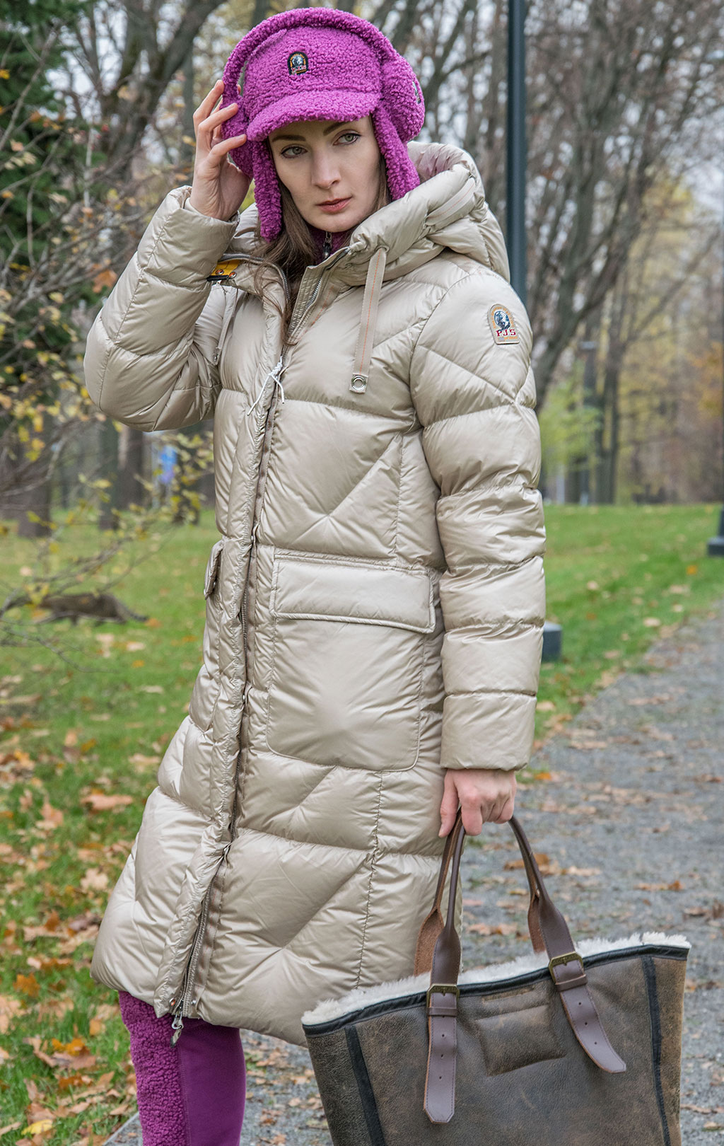 Женское пальто пуховое PARAJUMPERS LEONIE FW 22/23 tapioca 