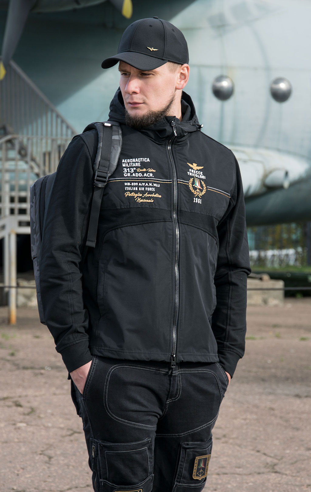 Куртка с капюшоном AERONAUTICA MILITARE FW 21/22 m/BD jet black (AF 434) 