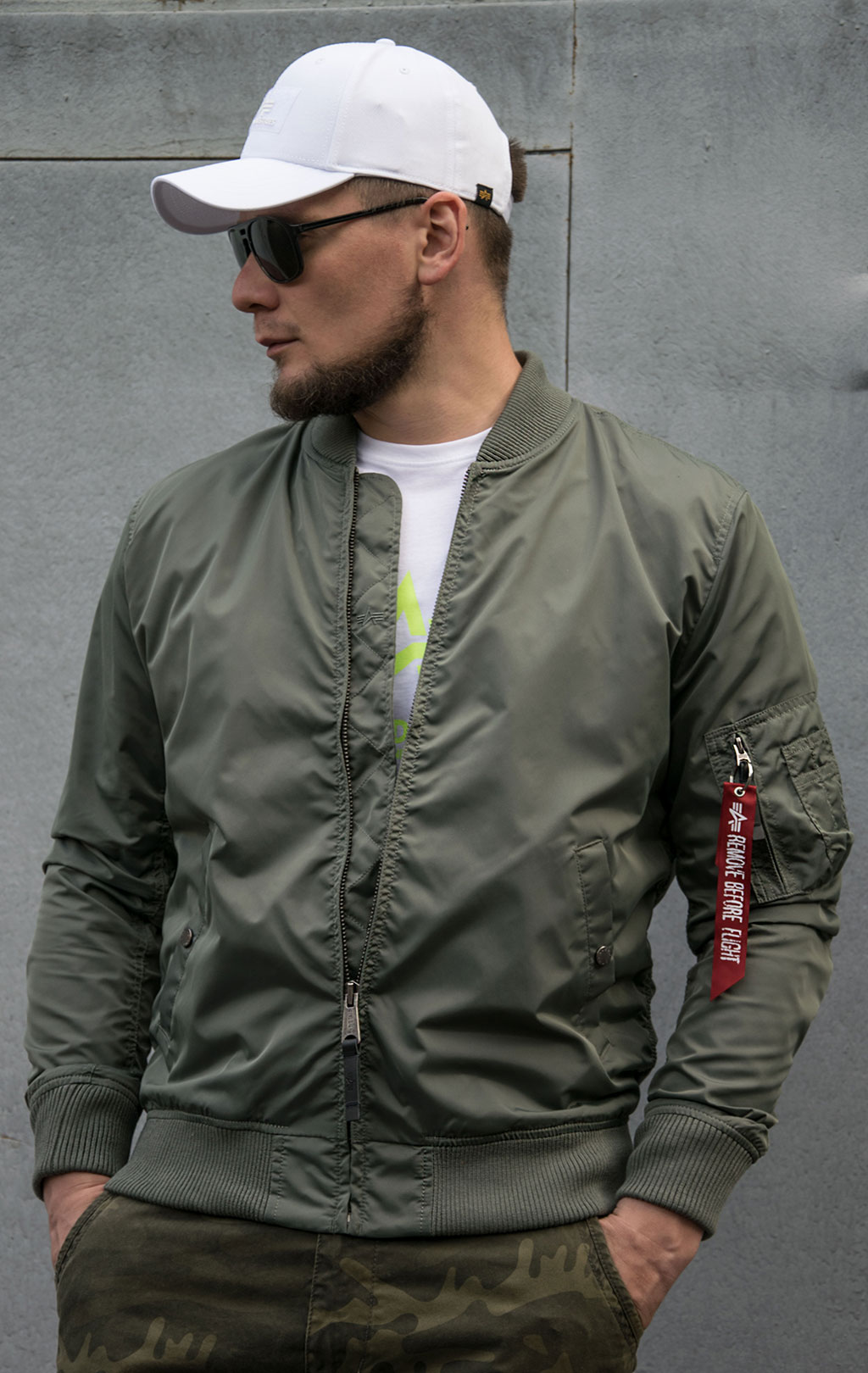 Ветровка-бомбер ALPHA INDUSTRIES TT MA-1 vintage green 