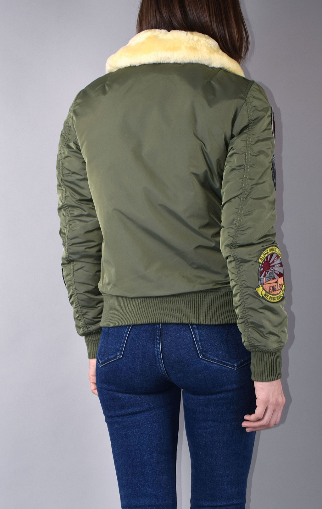 Женская куртка-пилот ALPHA INDUSTRIES INJECTOR-III PATCH sage green 