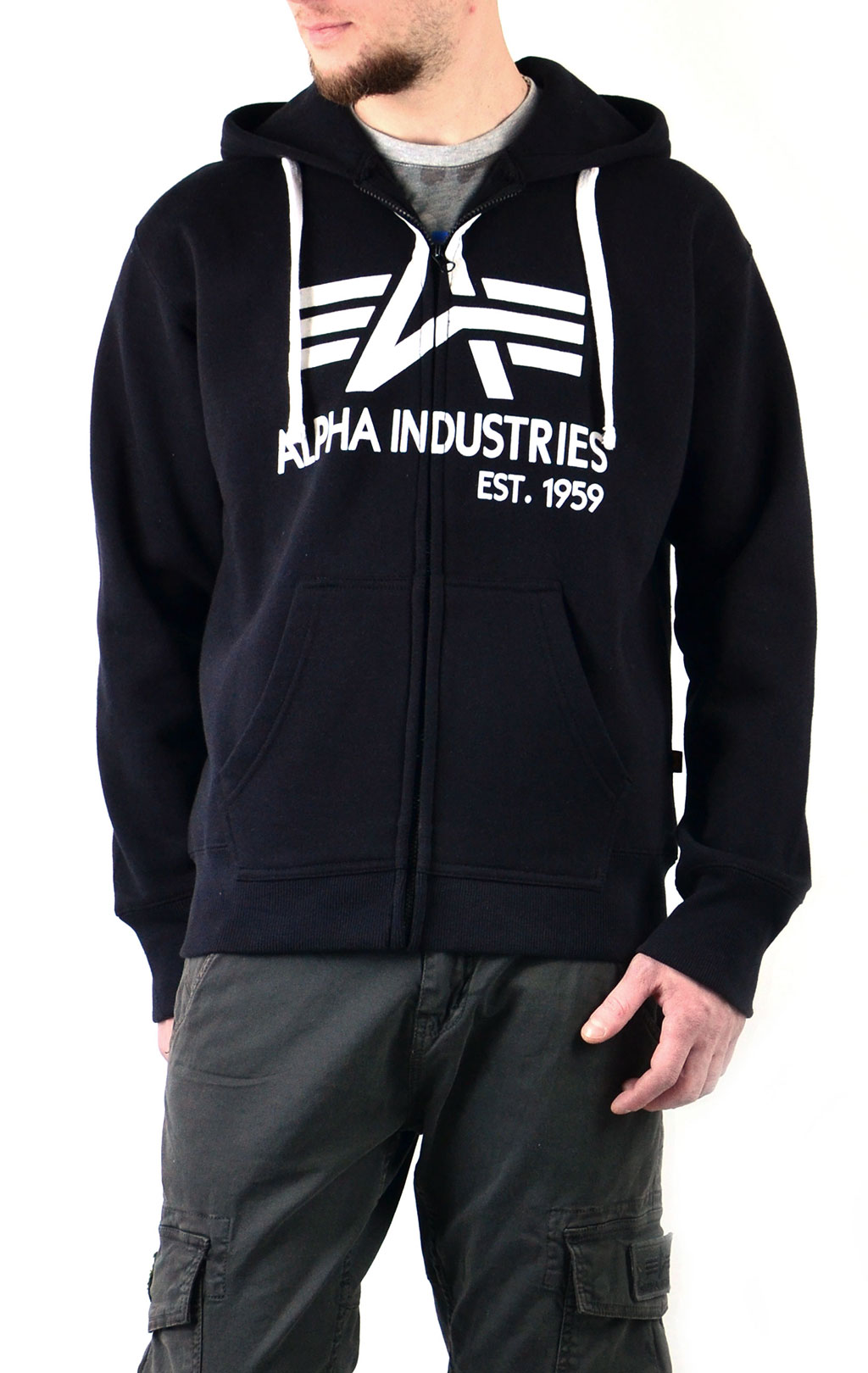 Толстовка ALPHA INDUSTRIES BIG A CLASSIC ZIP HOODY black 