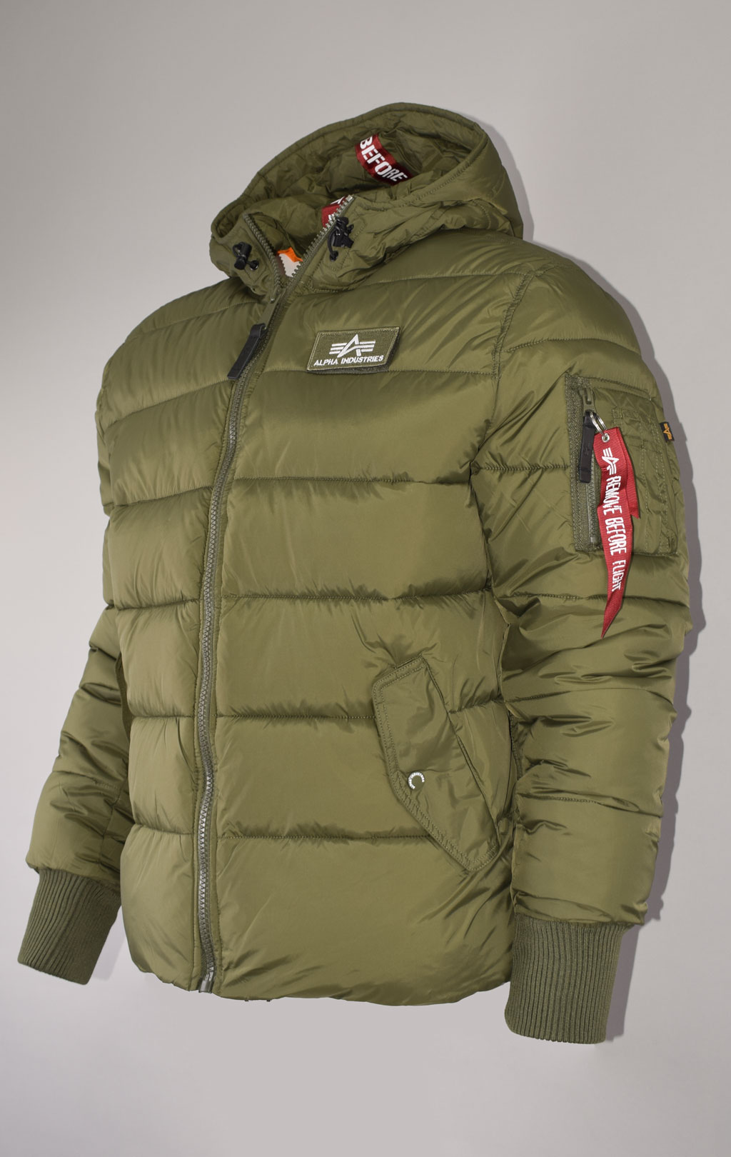 Куртка ALPHA INDUSTRIES HOODED PUFFER ALPHA FD dark green 