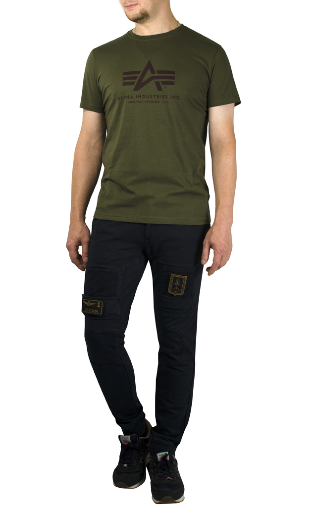 Футболка ALPHA INDUSTRIES BASIC T dark green 