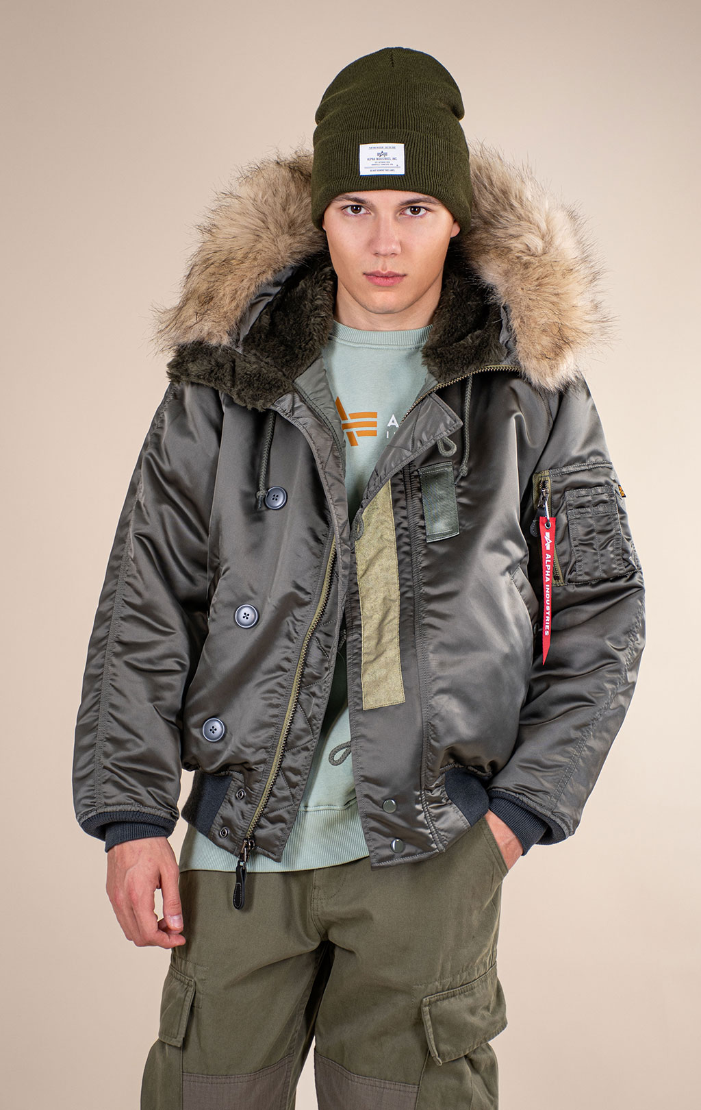 Аляска короткая ALPHA INDUSTRIES N-2B HERITAGE FIT PARKA (1950s VERSION) FW 26/27 field gray 