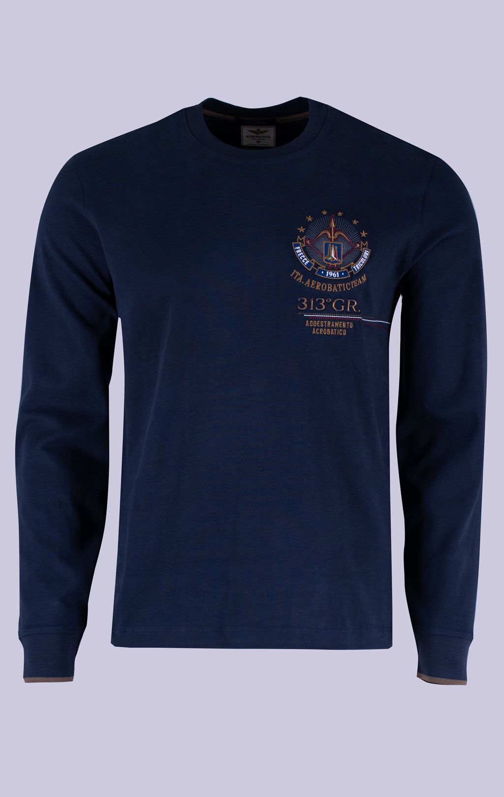 Лонгслив AERONAUTICA MILITARE big size FW 26/27/BD blue navy (TS 2573) 