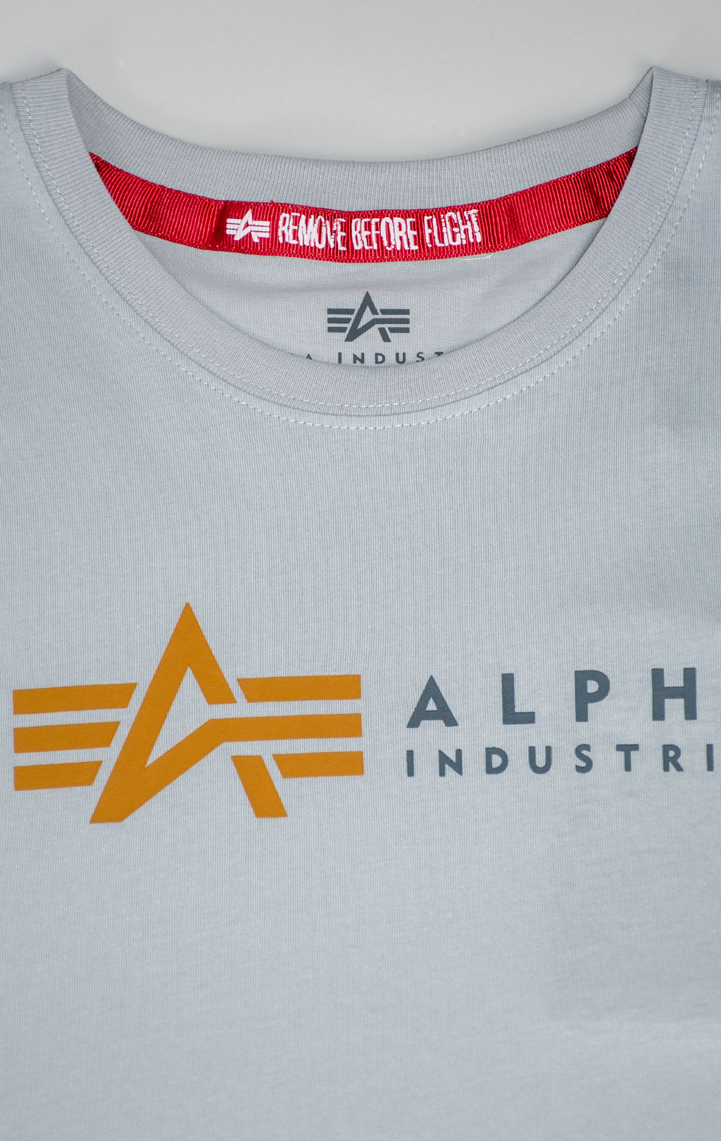 Футболка ALPHA INDUSTRIES ALPHA LABEL T pastel grey 