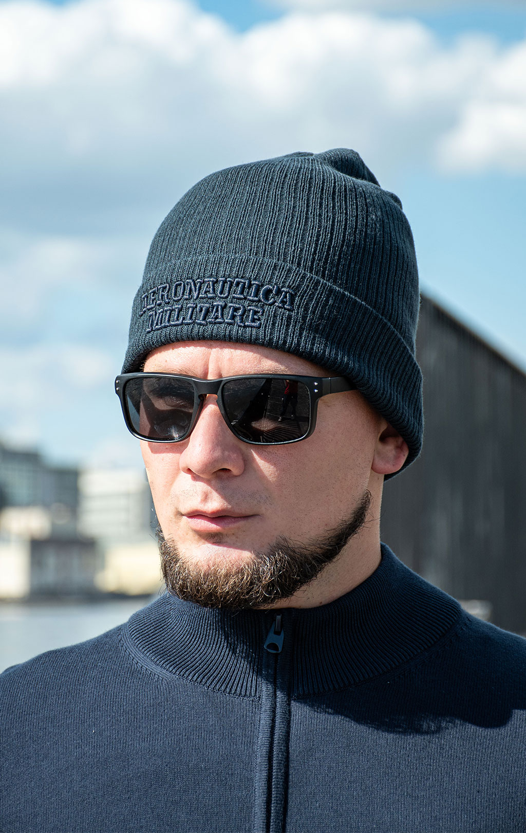 Шапка вязаная AERONAUTICA MILITARE FW 25/26/CN blue navy (CU 0043) 