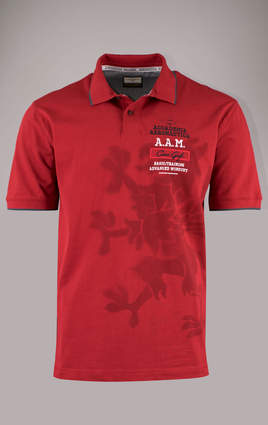 Футболка-поло AERONAUTICA MILITARE GRIFO PRINT SS 24/TR off red (PO 1753) 