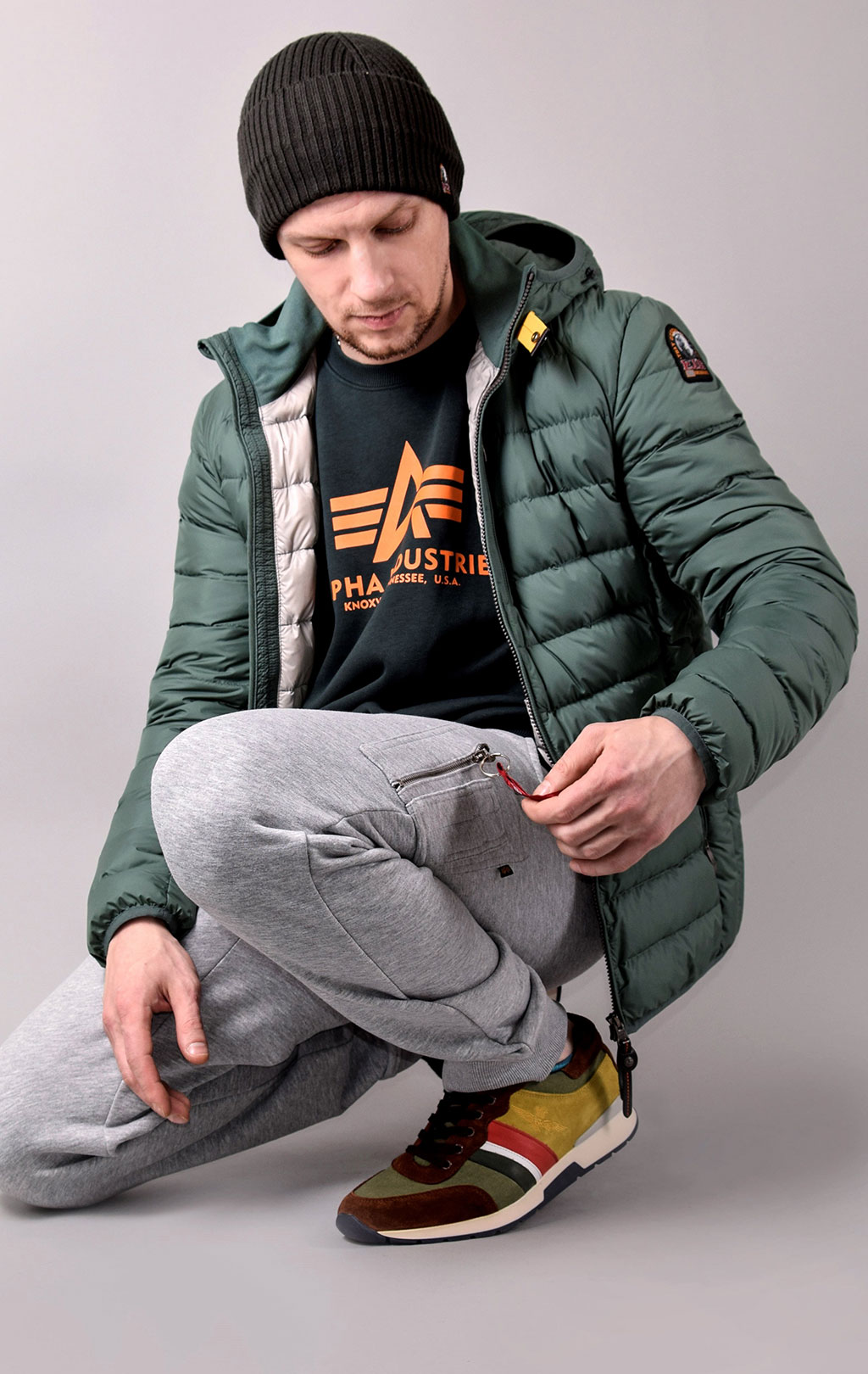 Куртка-пуховик лёгкая PARAJUMPERS LAST MINUTE forest green 