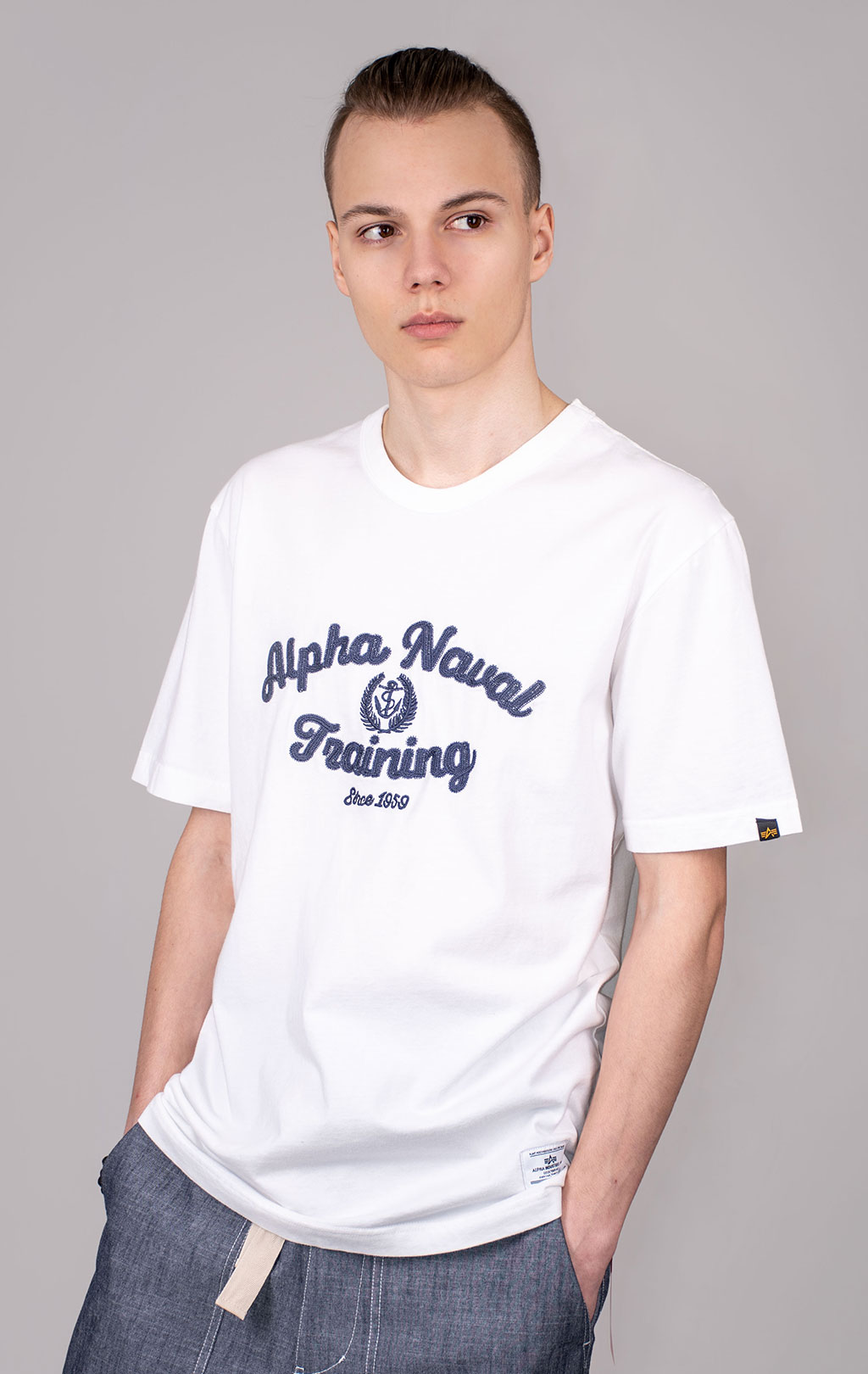 Футболка ALPHA INDUSTRIES ALPHA NAVAL TRAINING TEE SS 24 white 