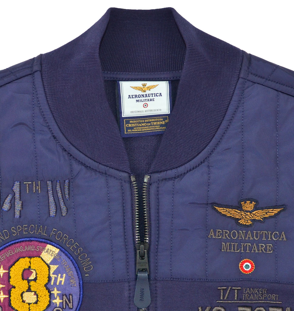 Толстовка-бомбер AERONAUTICA MILITARE blue/blue (AF 219) 