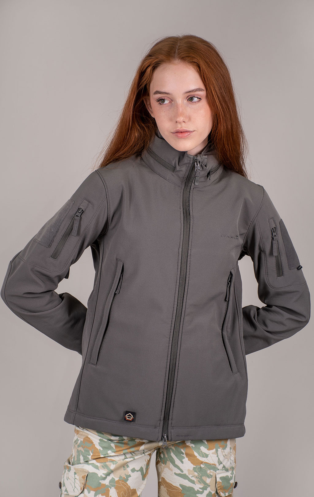 Женская куртка тактическая softshell Pentagon мембрана ARTAXES Soft Shell grey wolf 08011w 
