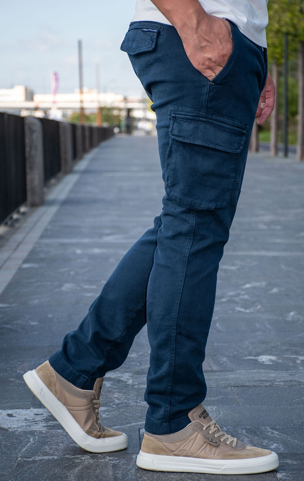 Брюки-карго AERONAUTICA MILITARE плотные FW 24/25/TR dark blue (PA 1613) 