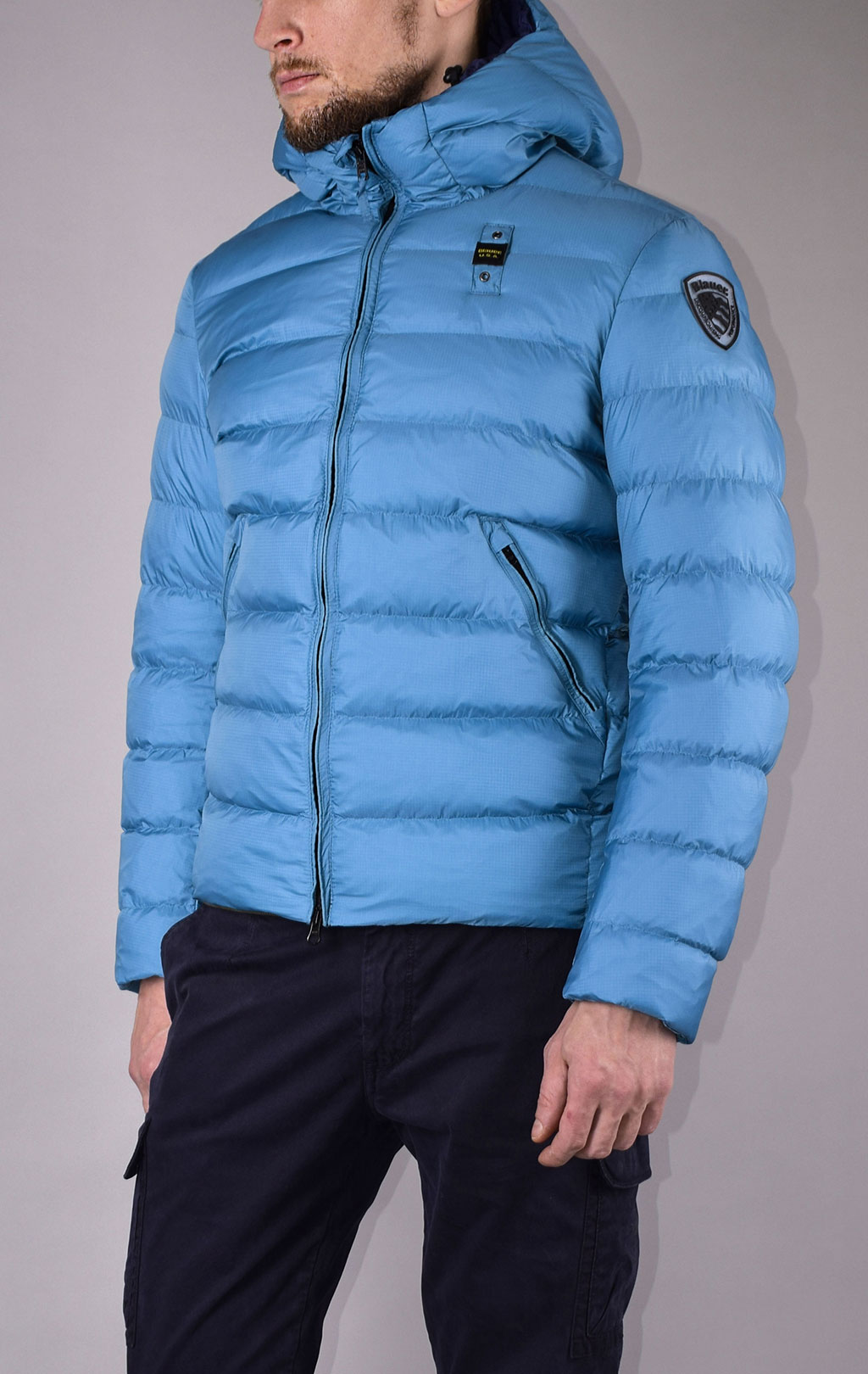 Light blue short best sale jacket