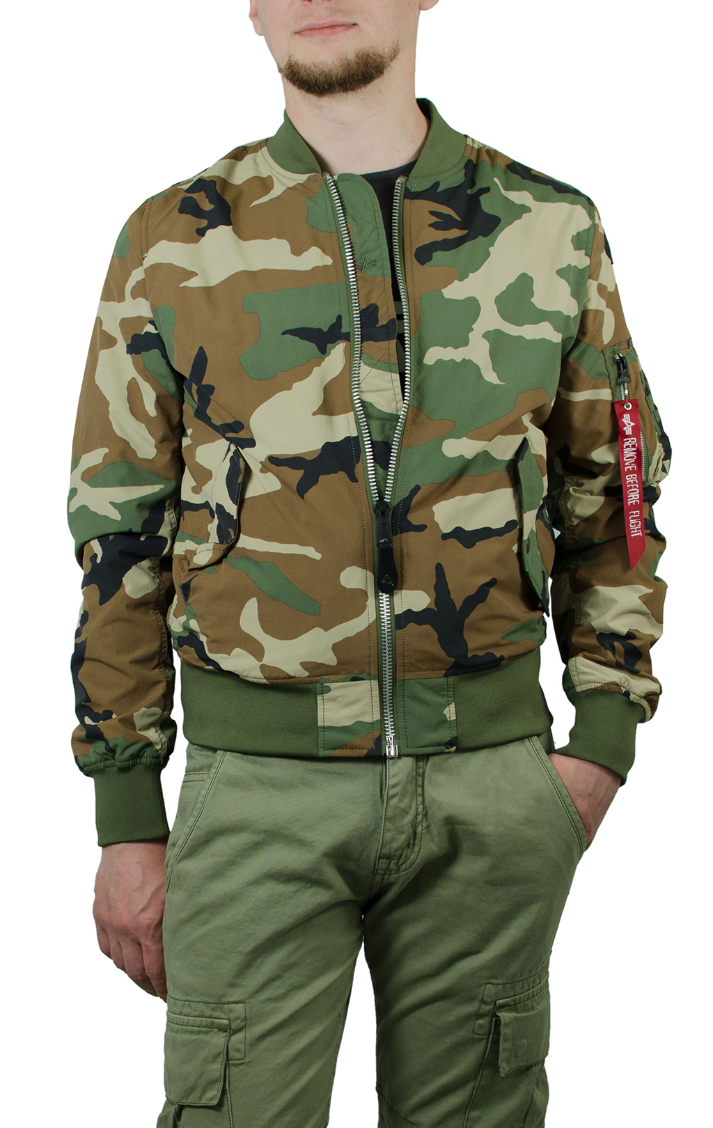 Ветровка ALPHA INDUSTRIES L-2B DRAGONFLY BLOOD CHIT light camo woodland 