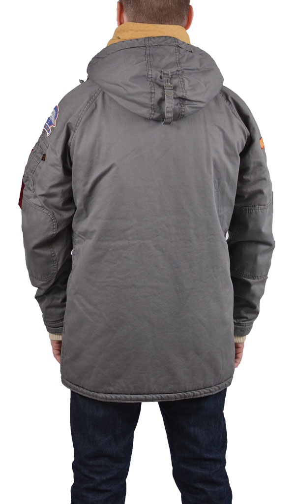 Аляска ALPHA INDUSTRIES AIR BORNE HOOD PARKA grey black 