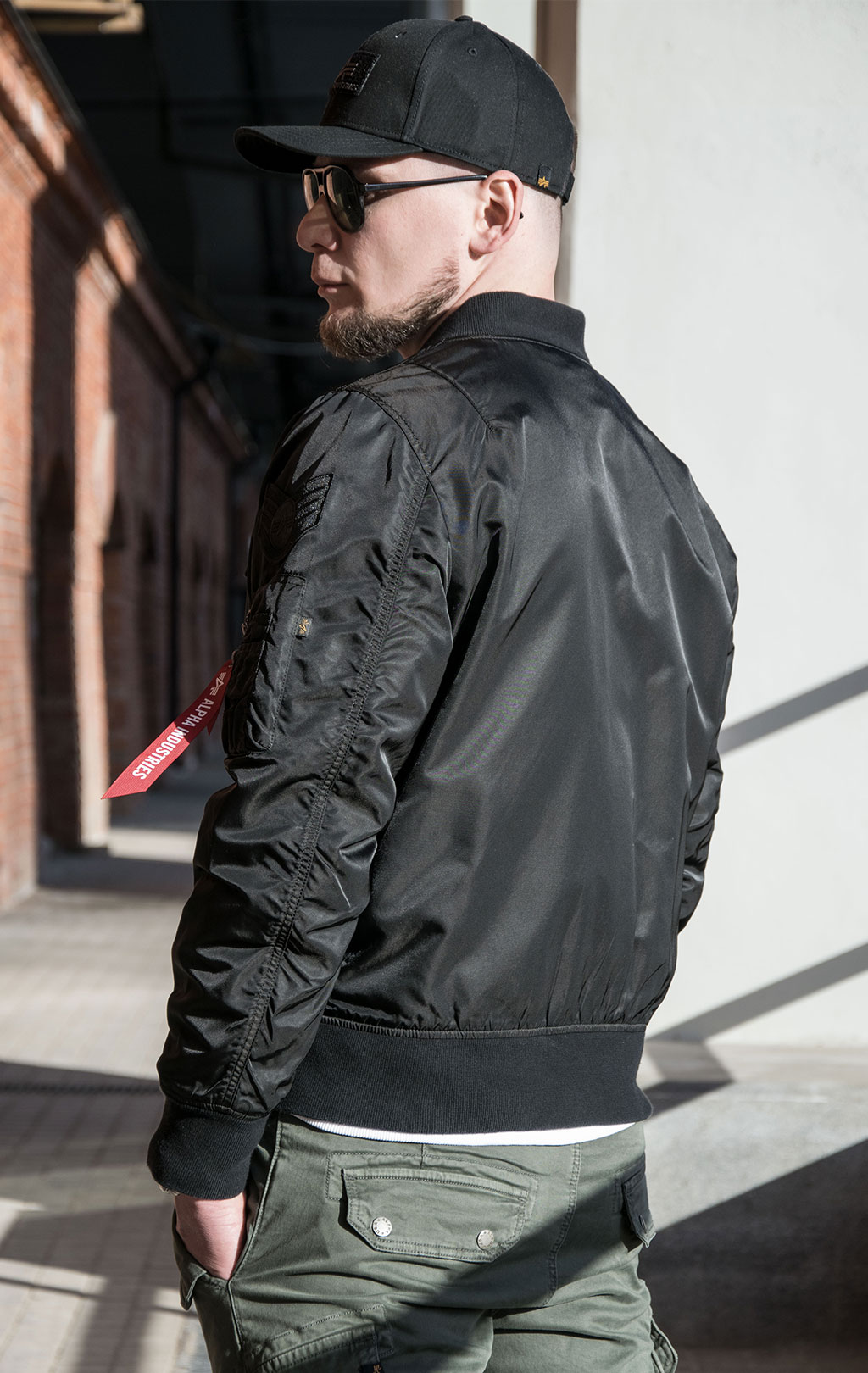 Ветровка-бомбер лётная ALPHA INDUSTRIES SQUADRON BATTLEWASH L-2B SS 22 m black 