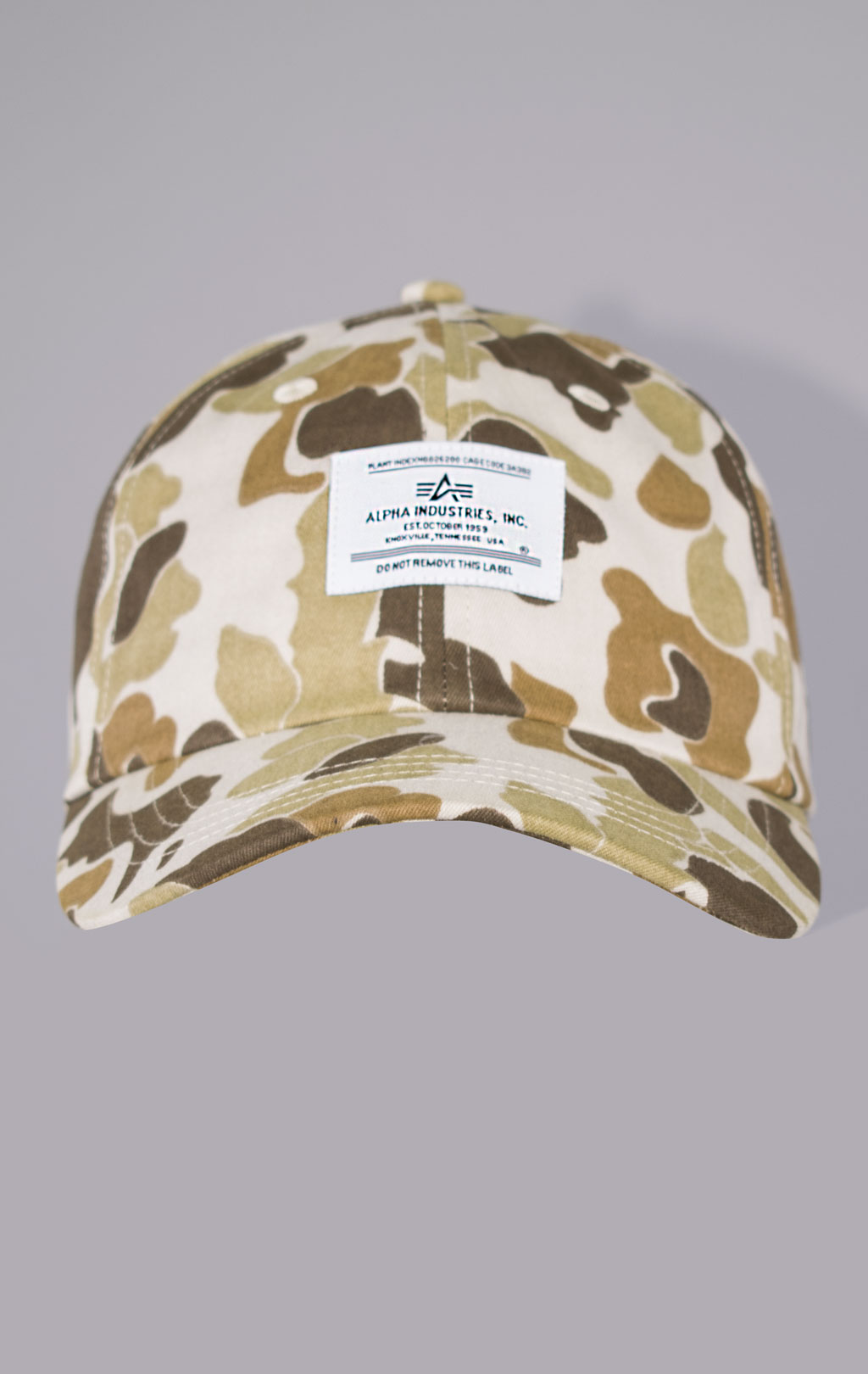 Бейсболка ALPHA INDUSTRIES BATTLEWASH CAP FW 23/24 brown frogskin camo 