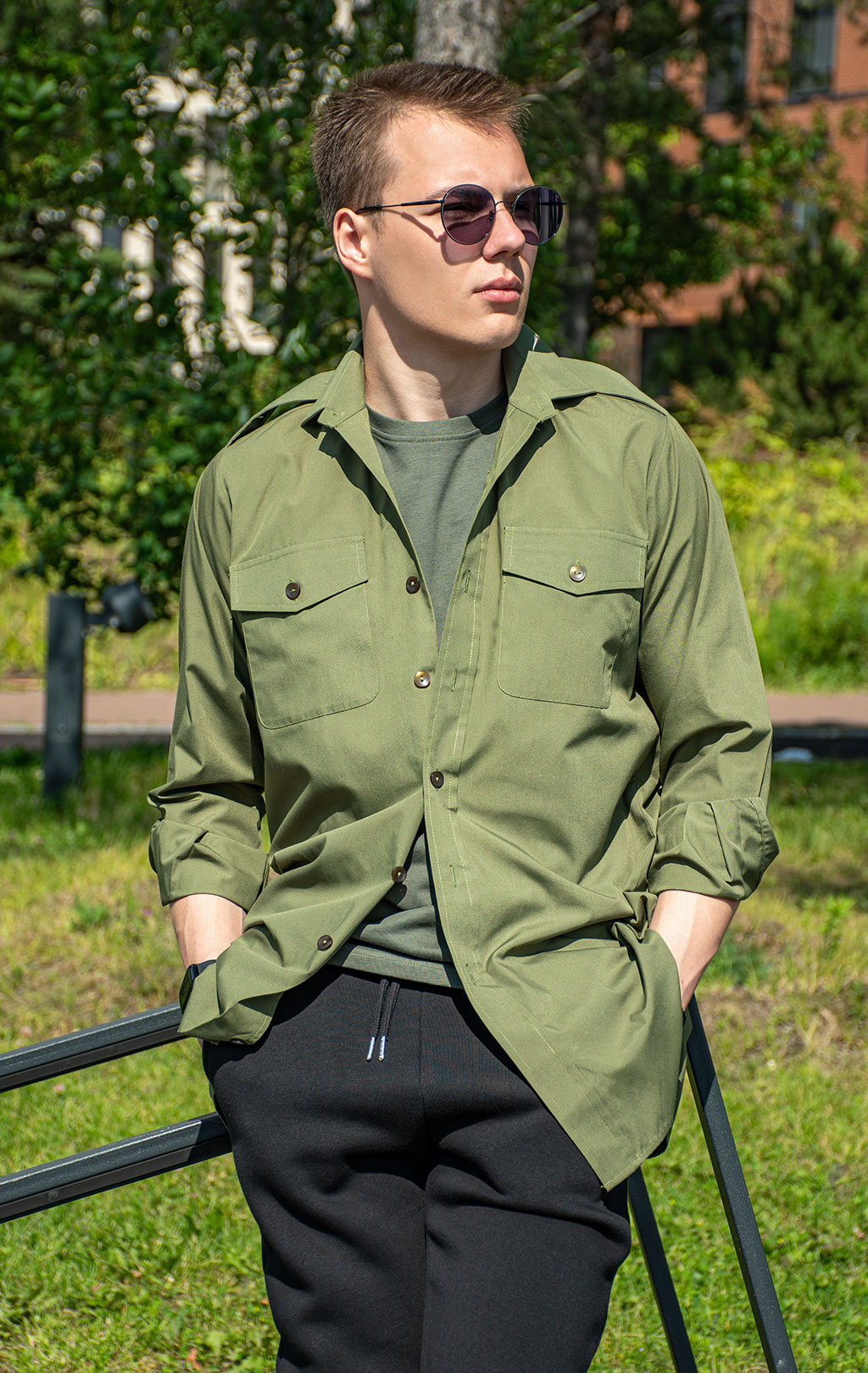 Рубашка General olive б/у Англия