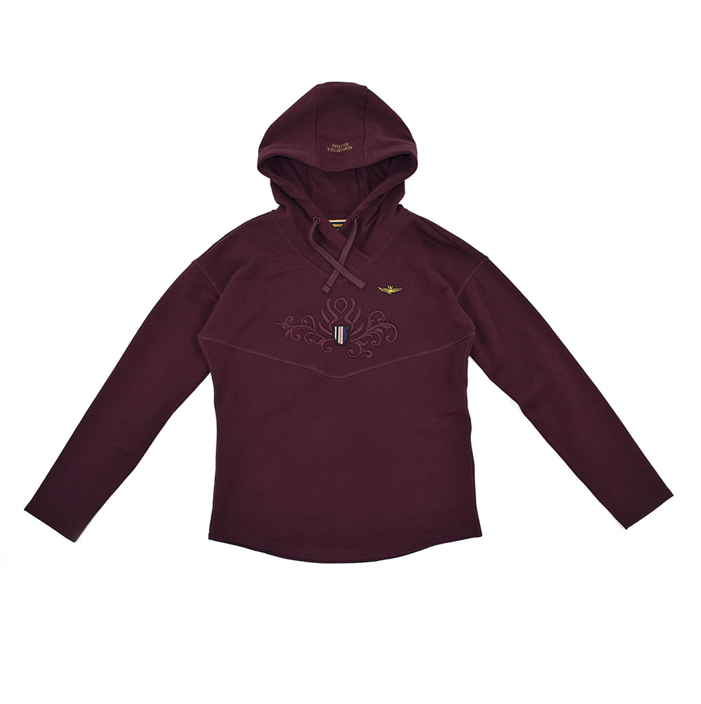 Женская толстовка с капюшоном AERONAUTICA MILITARE FW 19/20 bordeaux (FE 1457) 