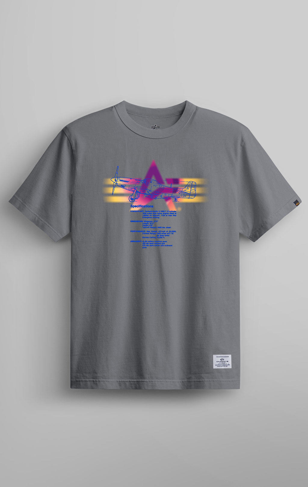 Футболка ALPHA INDUSTRIES ALPHA GRADIENT TEE SS 24 aircraft gray 