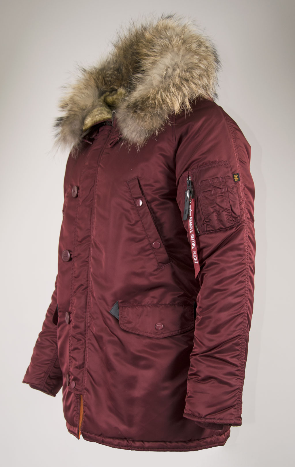 Аляска ALPHA INDUSTRIES VF 59 N-3B натур. мех burgundy 