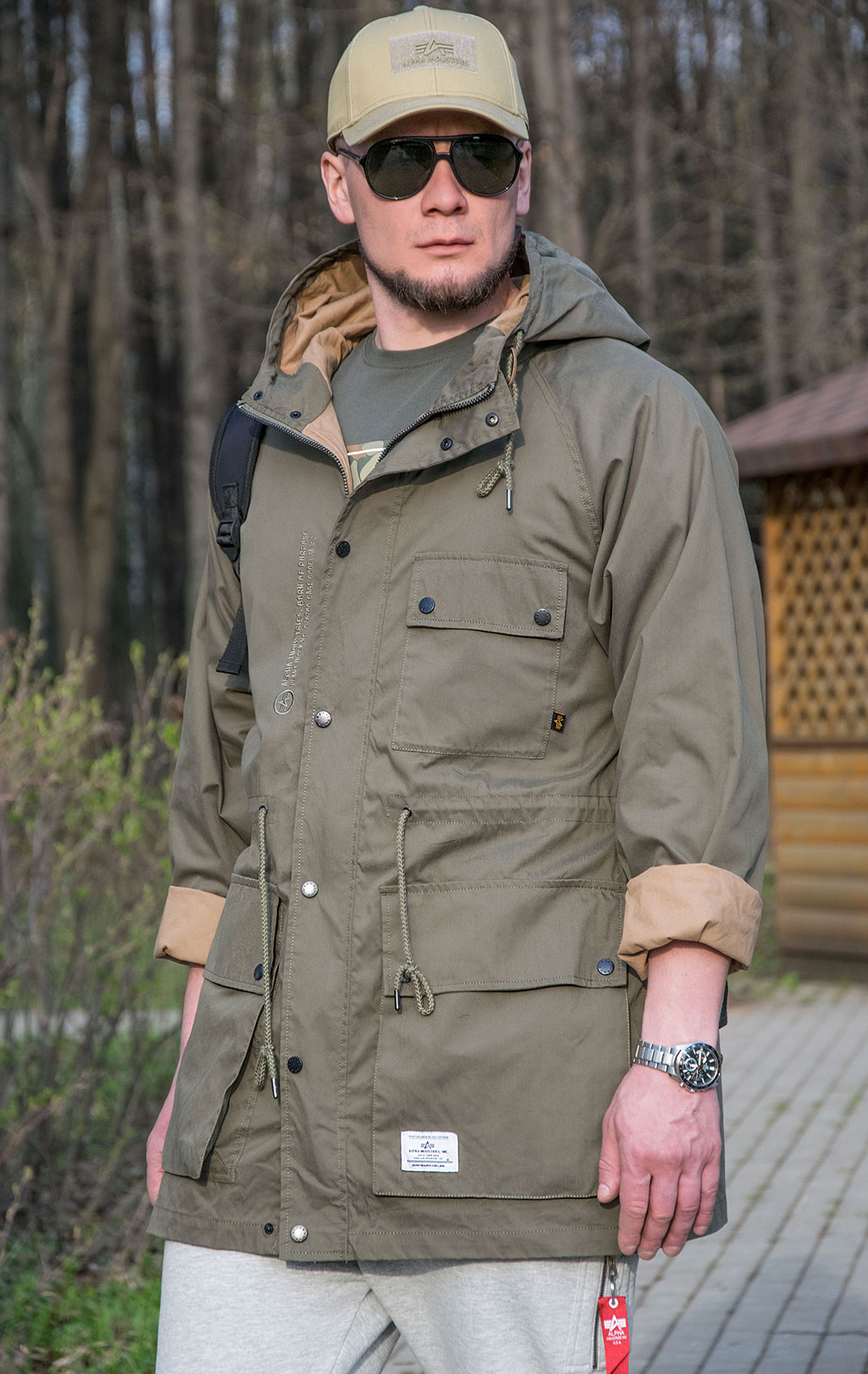 Ветровка ALPHA INDUSTRIES HOODED FIELD JACKET M-65 SS 23 m OG-107 green 