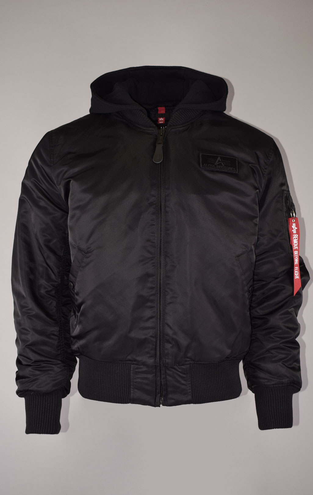 Бомбер ALPHA INDUSTRIES ZH BACK PRINT MA-1 black/reflective 