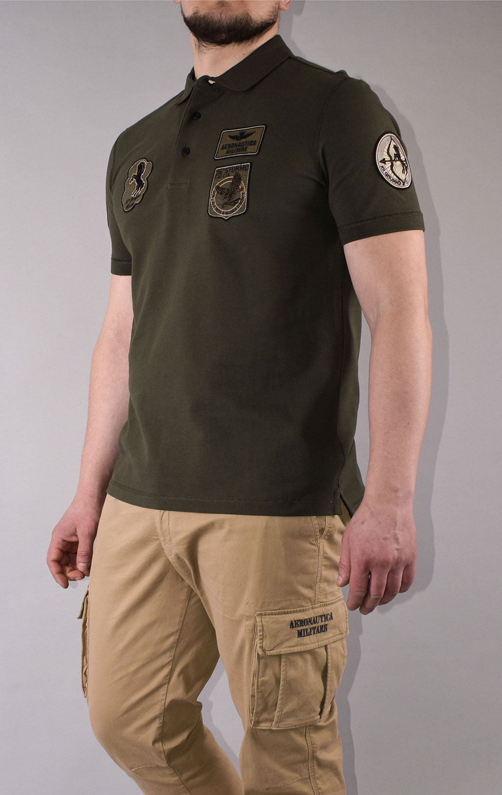 Футболка-поло AERONAUTICA MILITARE SS 21/TR verde scuro (PO 1538) 