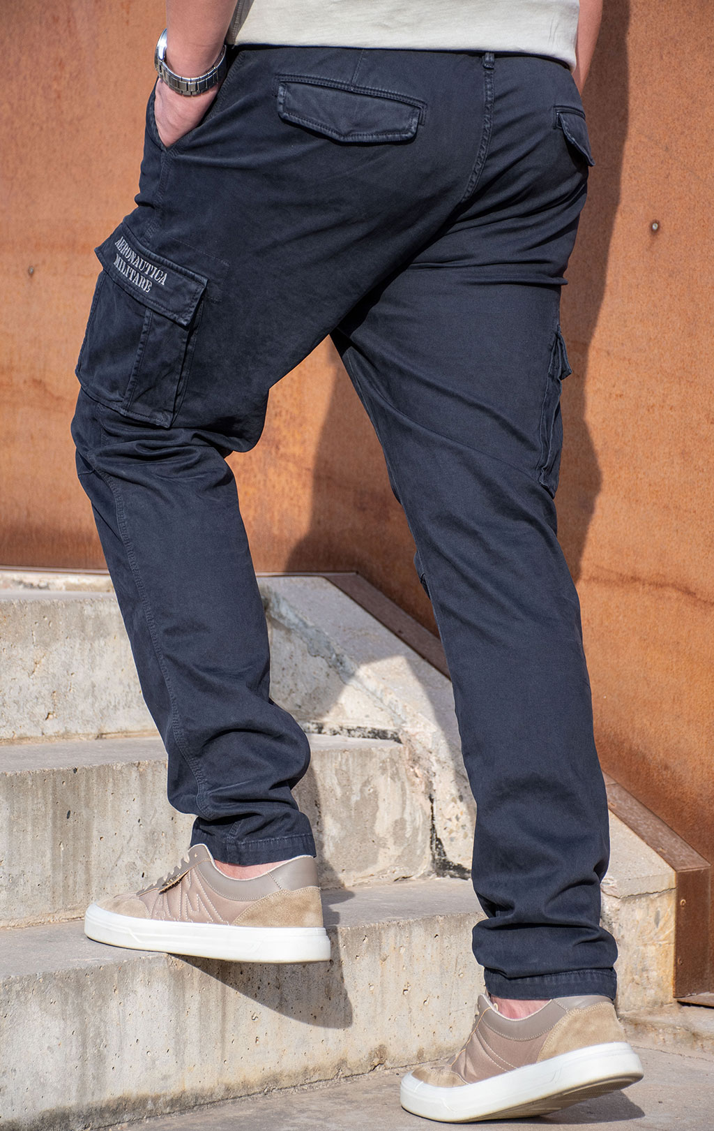 Брюки-карго AERONAUTICA MILITARE big size плотные FW 24/25/AL dark blue (PA 1329) 