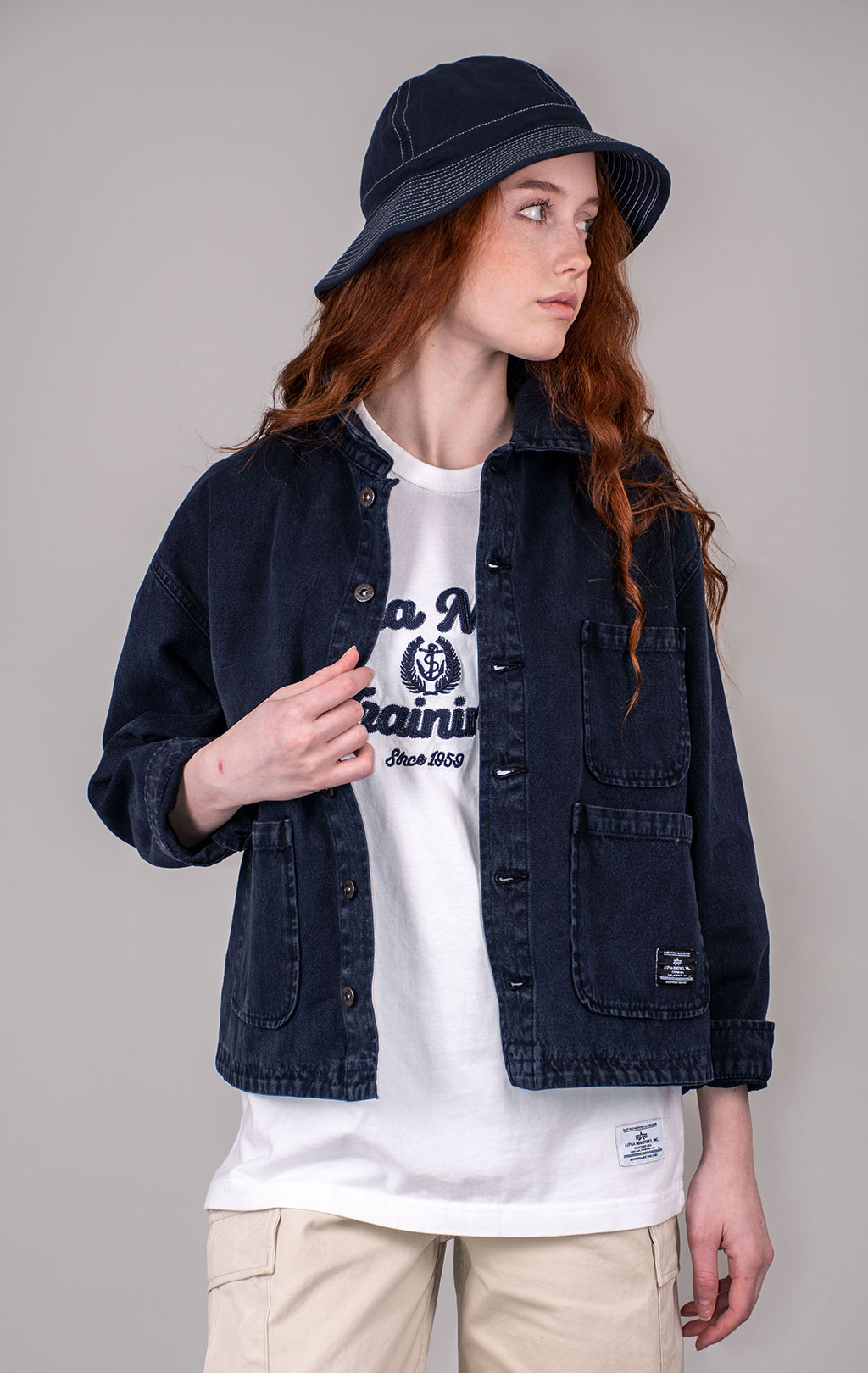 Женская ветровка ALPHA INDUSTRIES CTN CHORE COAT SS 24 m replica blue 