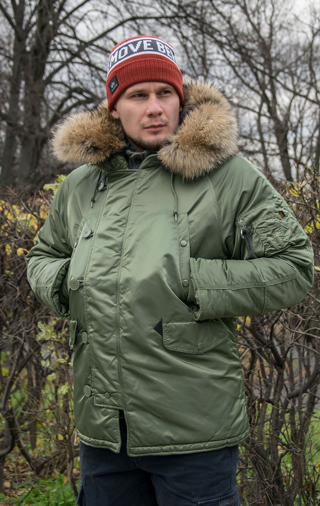 Аляска ALPHA INDUSTRIES CLASSIC N-3B натур. мех sage green 