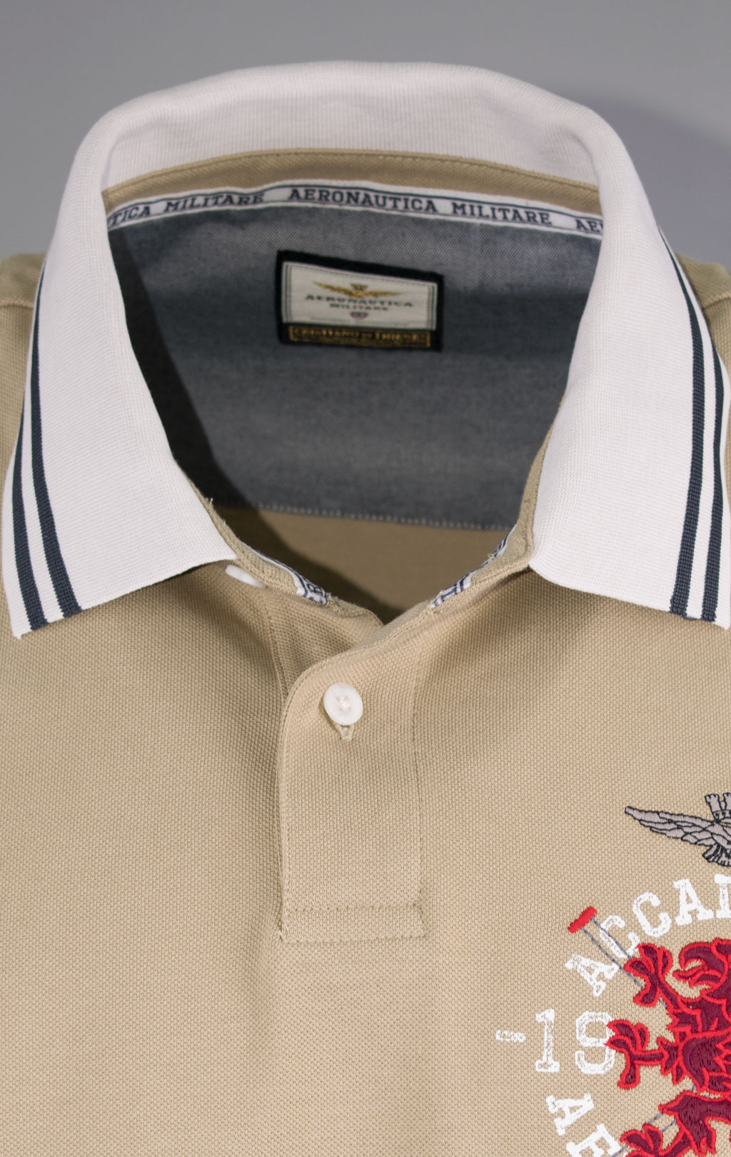 Поло-лонгслив AERONAUTICA MILITARE CORSO GRIFO SS 24/TR sand washed (PO 1791) 