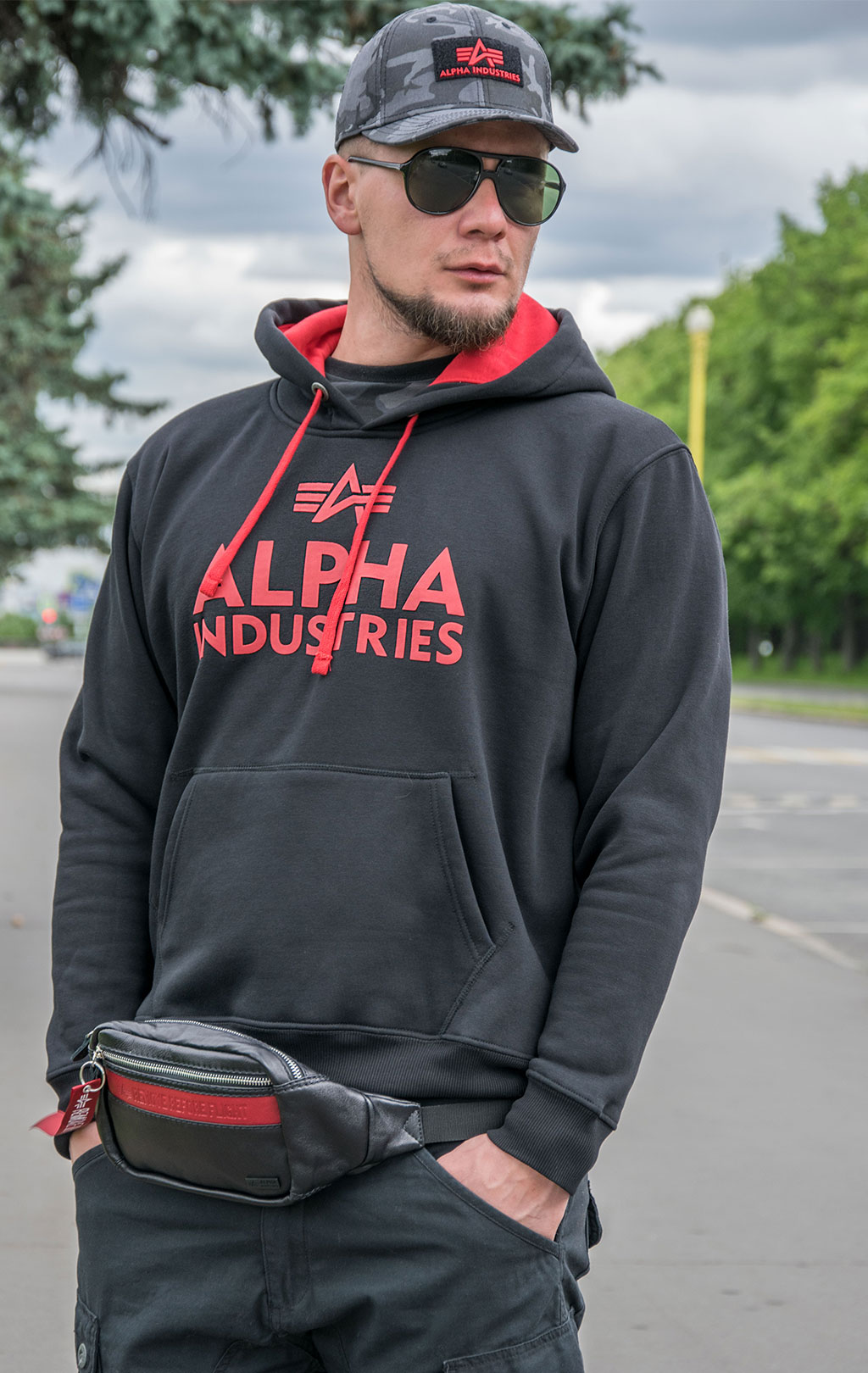 Толстовка ALPHA INDUSTRIES FOAM PRINT HOODY black 