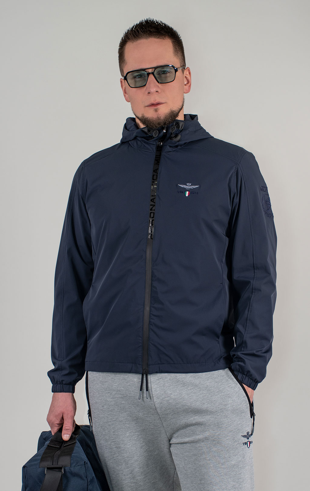Ветровка AERONAUTICA MILITARE SS 25 m/BD blue navy (AB 2204) 