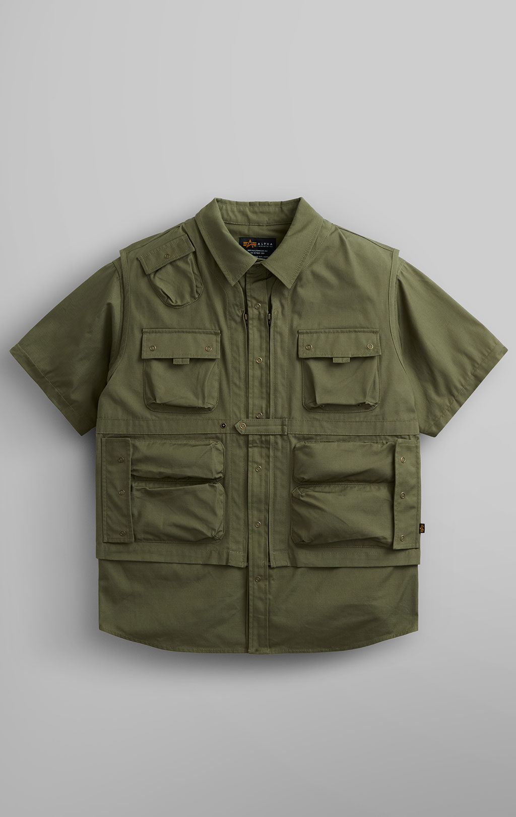 Ветровка трансформер ALPHA INDUSTRIES C-1 MOD SHIRT JACKET SS 24 m OG-107 green 