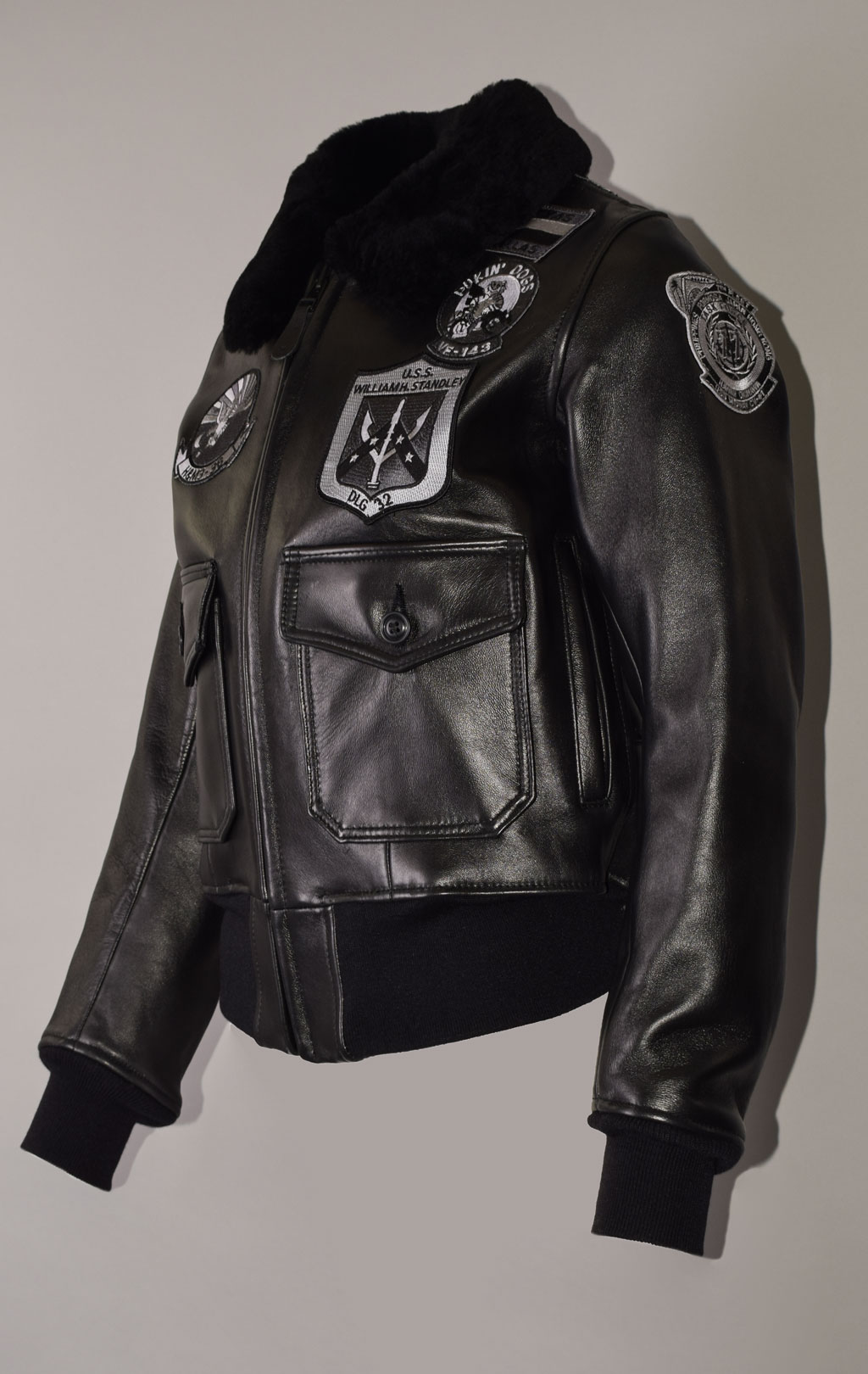 Женская куртка-пилот COCKPIT STEALS TOP GUN G-1 кожа black (W71Z003) 