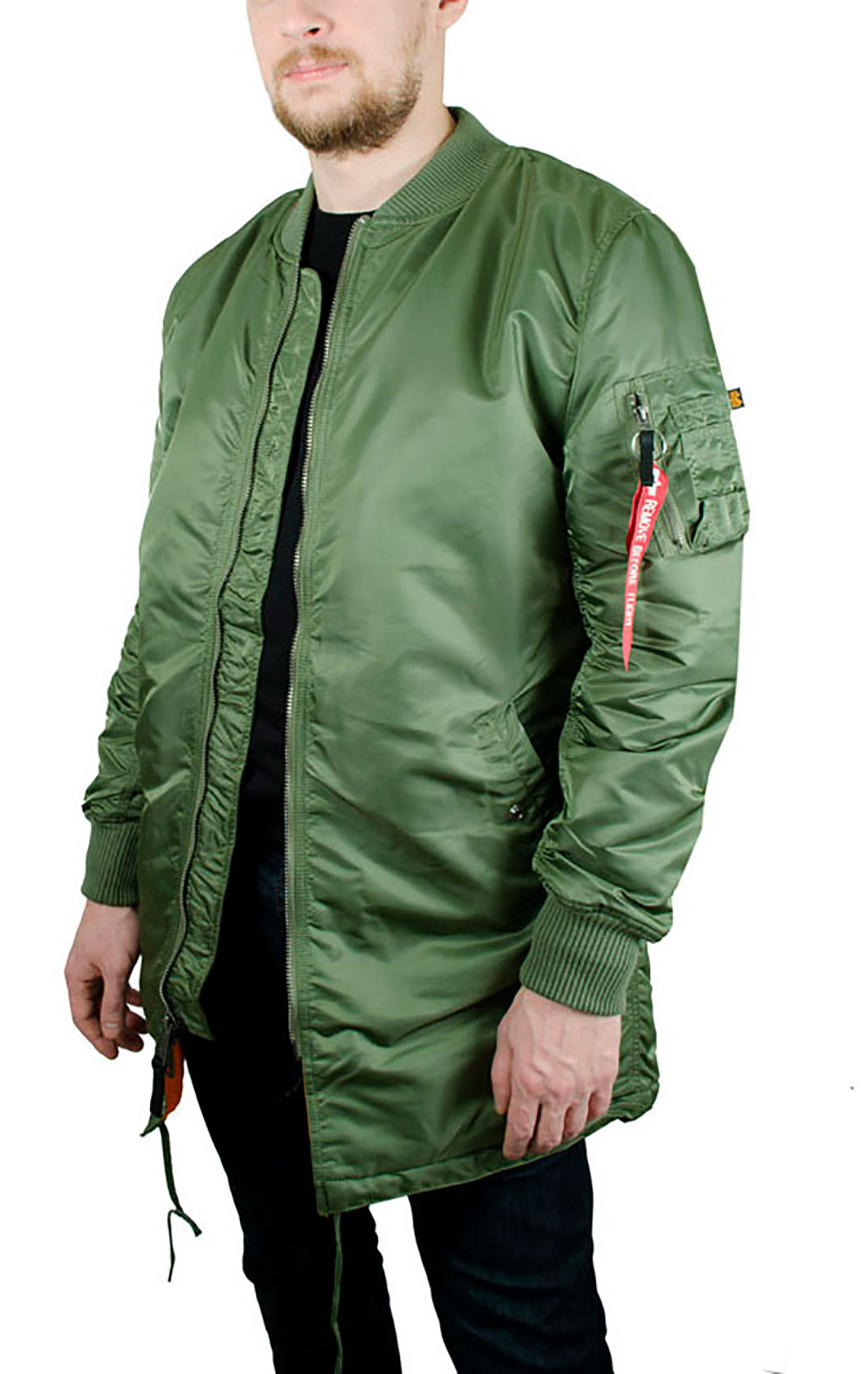 Куртка-бомбер удлинённая ALPHA INDUSTRIES COAT MA-1 sage green 