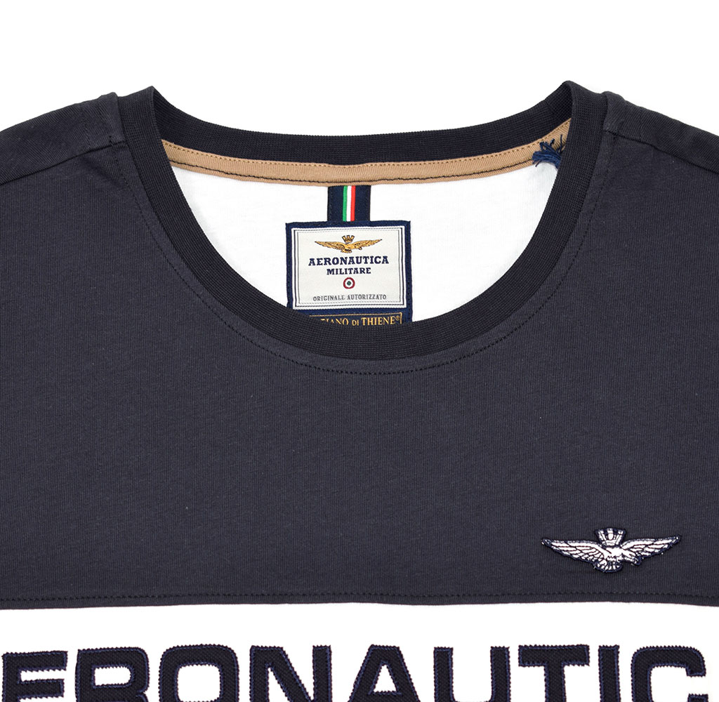 Футболка AERONAUTICA MILITARE SS 20/TR blue navy/off white/khaki (TS 1705) 