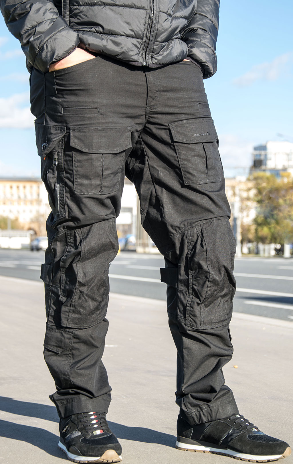 Брюки тактические Pentagon WOLF big size хлопок35%/полиэстр65% Rip-Stop stretch black 05031 