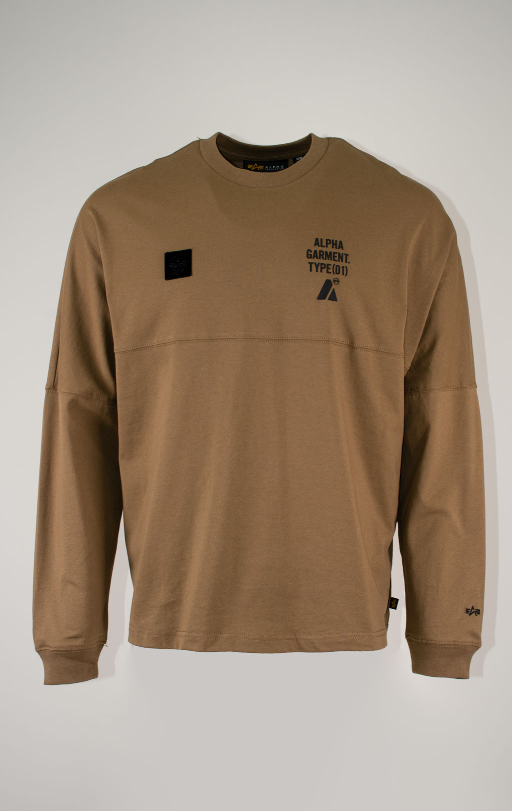 Лонгслив ALPHA INDUSTRIES UNFRM LS GRAPHIC TEE FW 25/26 tan M001150 