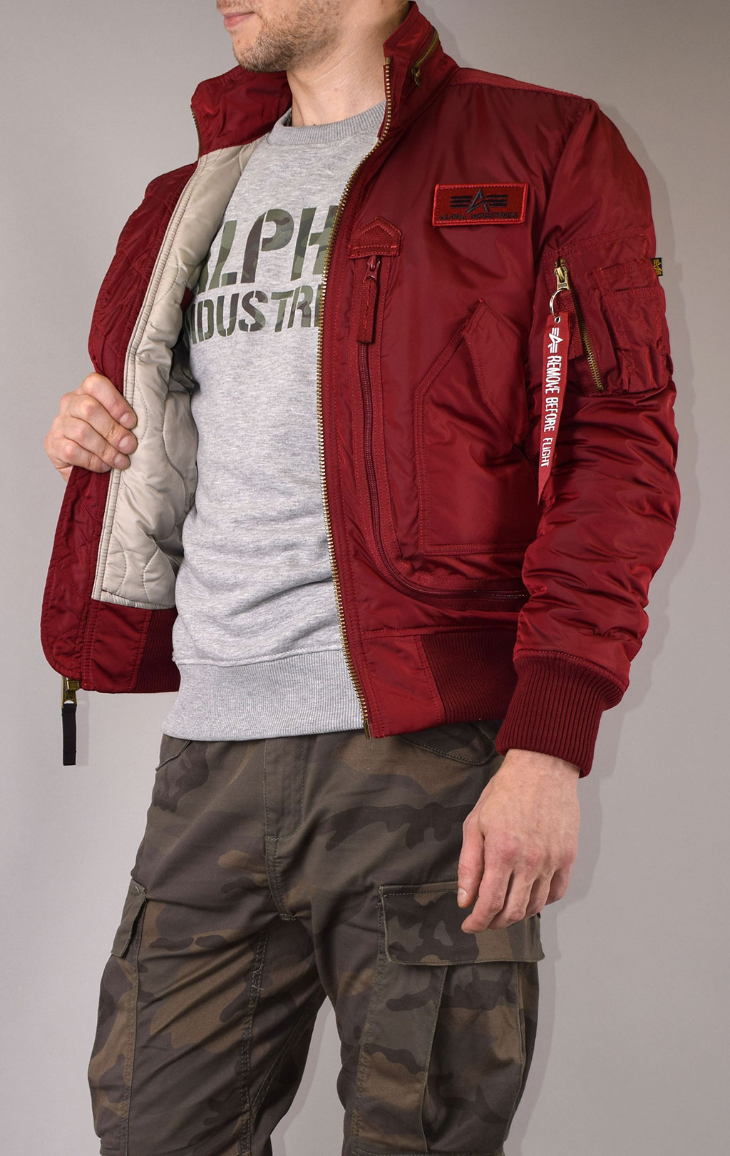 Куртка ALPHA INDUSTRIES ENGINE red commander 