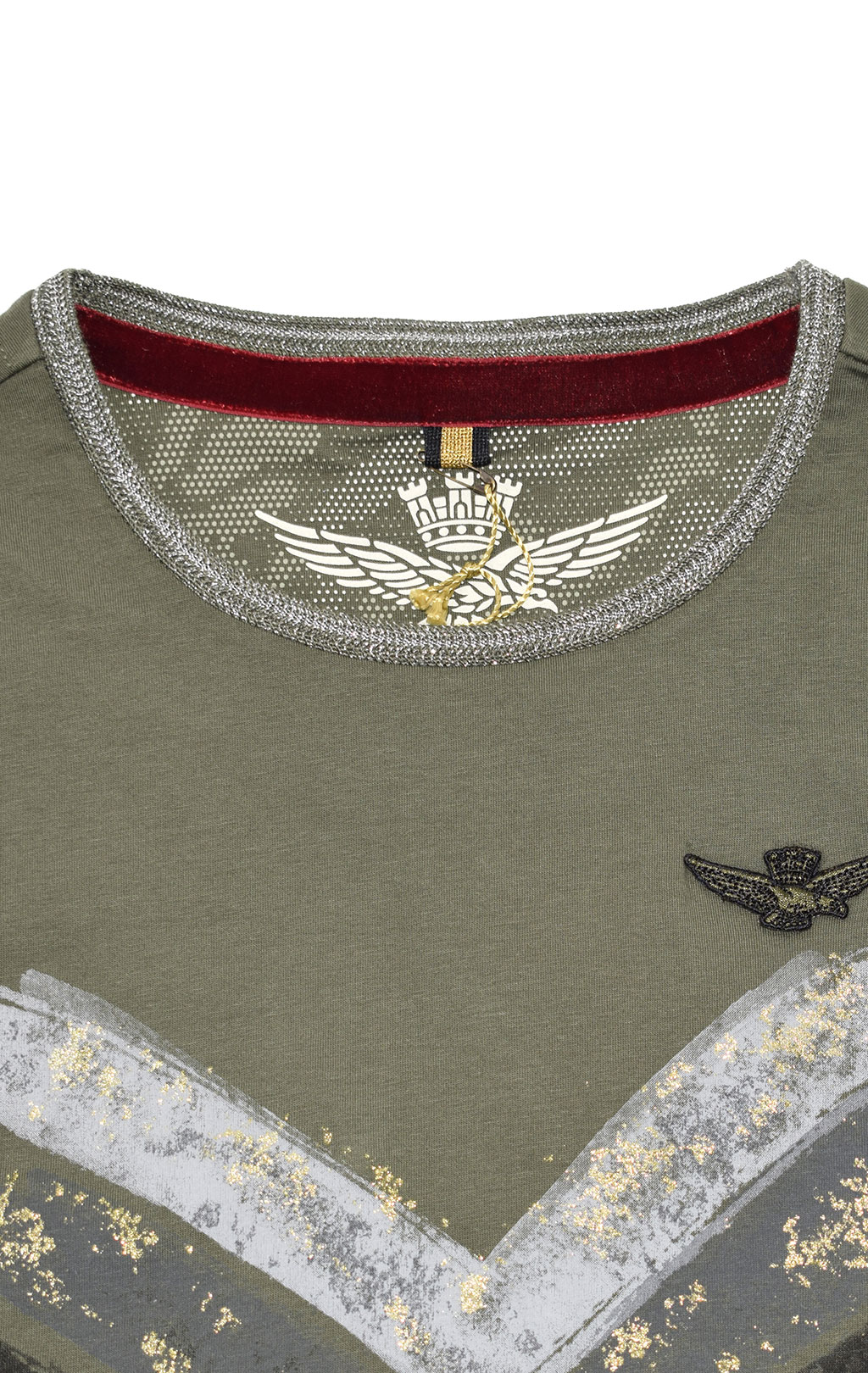 Женский лонгслив AERONAUTICA MILITARE FW 20/21/PT verde militare (TS 1799) 