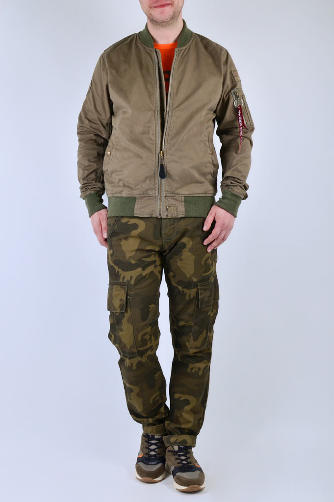 Ветровка-бомбер ALPHA INDUSTRIES GROUND CREW II MA-1 olive 