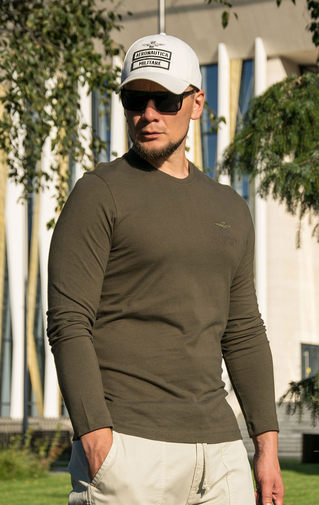 Лонгслив AERONAUTICA MILITARE big size FW 23/24/TR off green (TS 2185) 